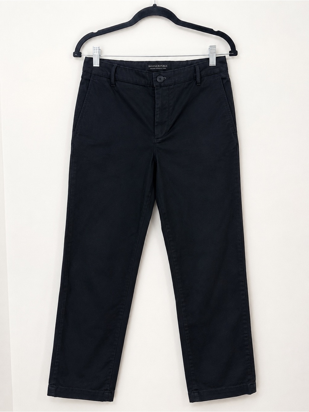 Banana Republic High Rise Authentic Chino Pants Black Straight Leg Size 4